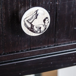 Konsola Fryzjerska BARBER LUKAS - Ciemnobrązowa -Barber- 